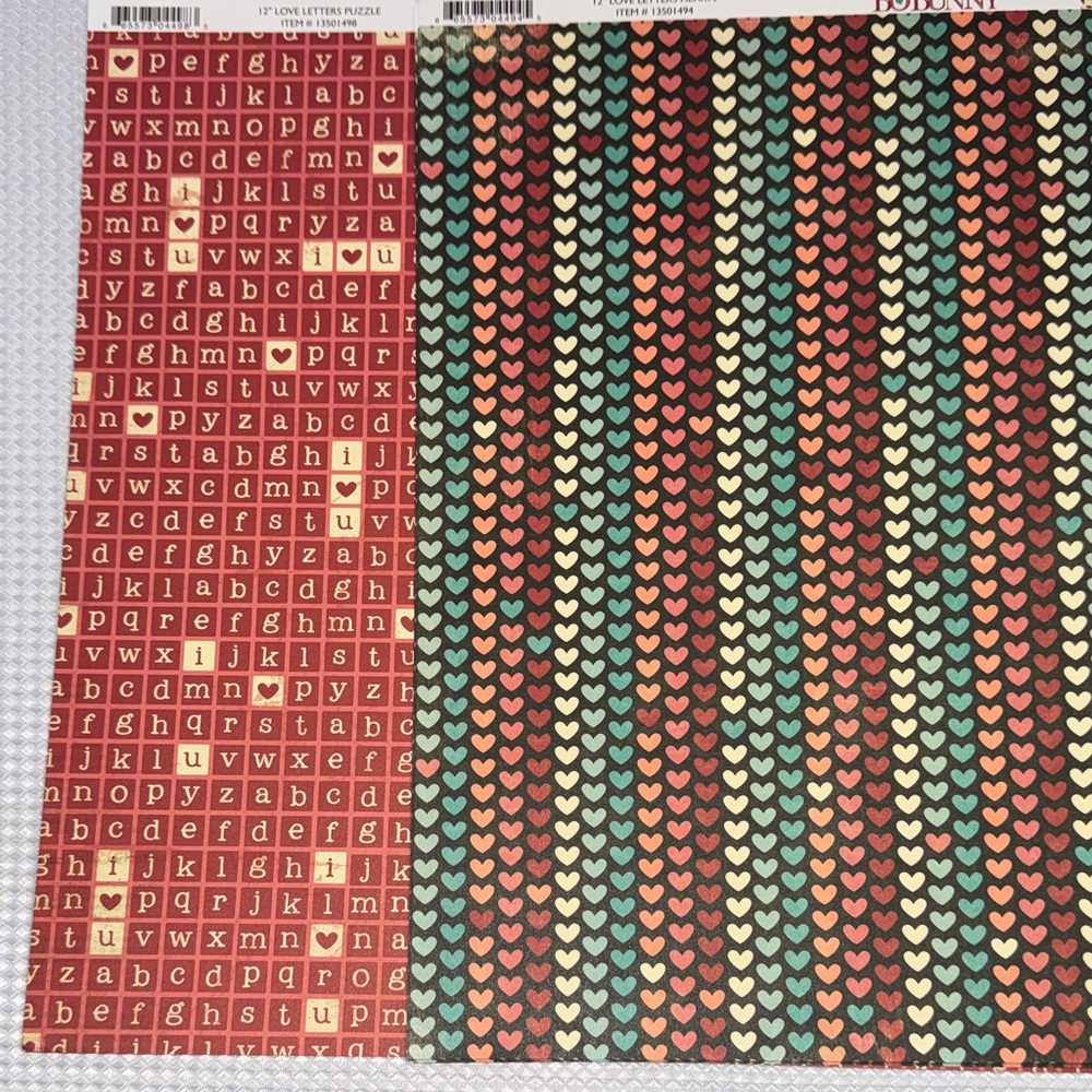 BO BUNNY 8 pcs 12” x 12” Scrapbooking Paper Craft DIY Memory Book 2 Prints